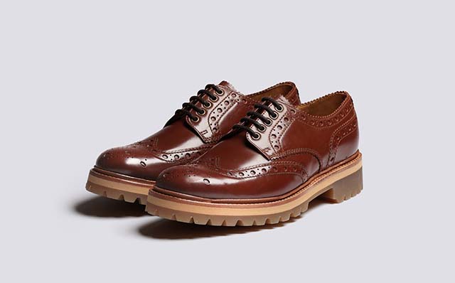 Grenson Archie Mens Brogues in Tan Leather GRS114056